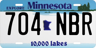 MN license plate 704NBR