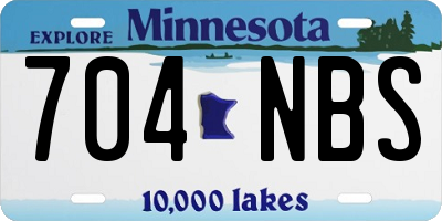 MN license plate 704NBS