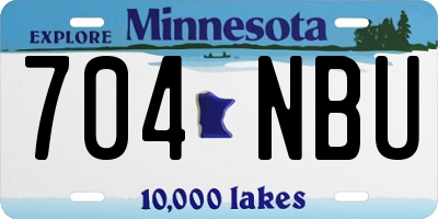 MN license plate 704NBU