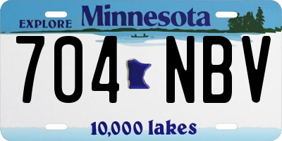 MN license plate 704NBV
