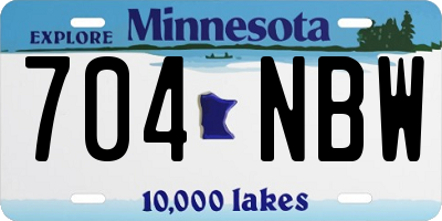 MN license plate 704NBW