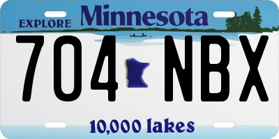 MN license plate 704NBX