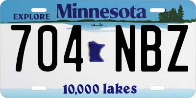 MN license plate 704NBZ