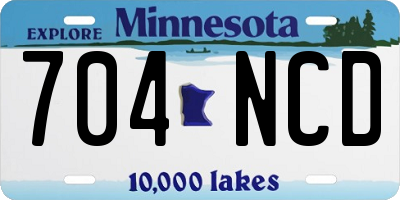 MN license plate 704NCD