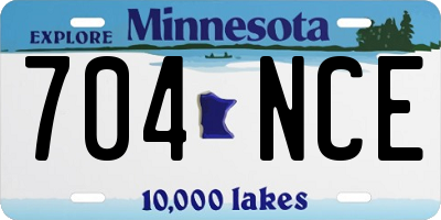 MN license plate 704NCE