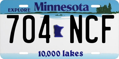 MN license plate 704NCF