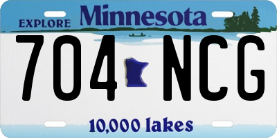 MN license plate 704NCG