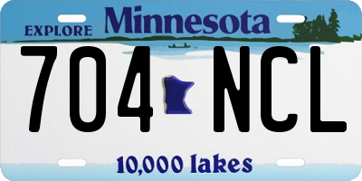 MN license plate 704NCL