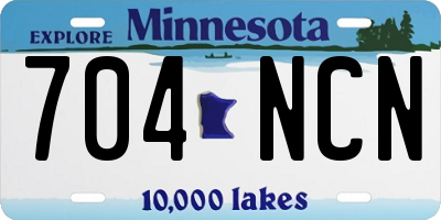 MN license plate 704NCN