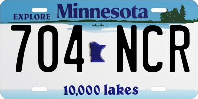 MN license plate 704NCR