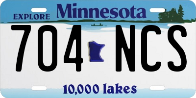 MN license plate 704NCS