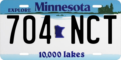 MN license plate 704NCT