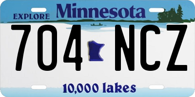 MN license plate 704NCZ