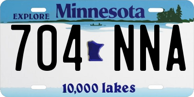 MN license plate 704NNA