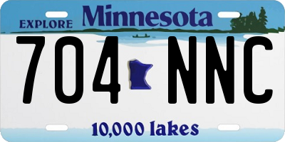 MN license plate 704NNC