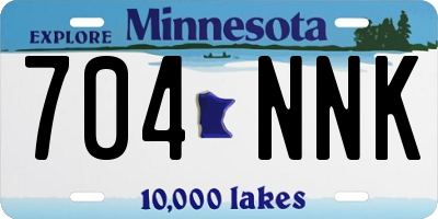 MN license plate 704NNK