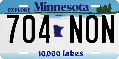 MN license plate 704NON