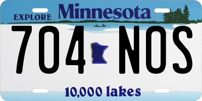 MN license plate 704NOS