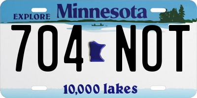 MN license plate 704NOT