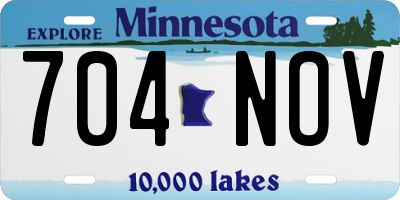 MN license plate 704NOV