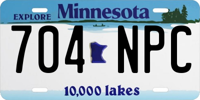 MN license plate 704NPC