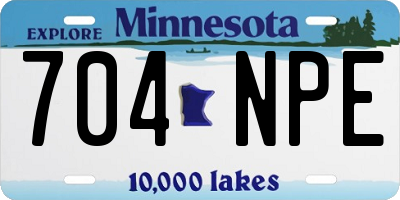 MN license plate 704NPE