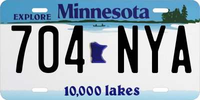 MN license plate 704NYA