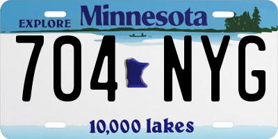 MN license plate 704NYG