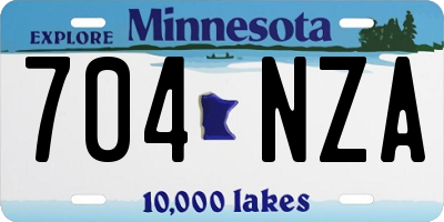 MN license plate 704NZA