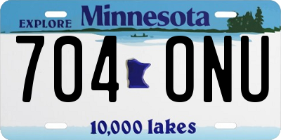 MN license plate 704ONU