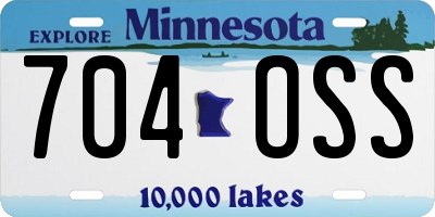MN license plate 704OSS