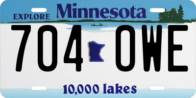 MN license plate 704OWE