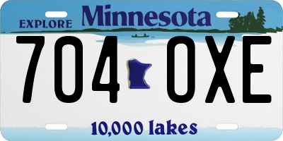 MN license plate 704OXE
