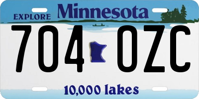 MN license plate 704OZC
