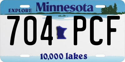 MN license plate 704PCF