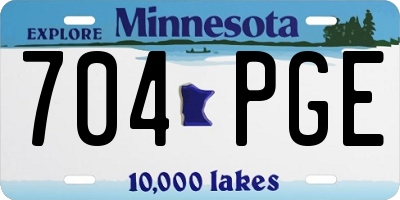 MN license plate 704PGE