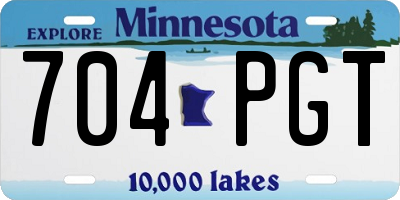 MN license plate 704PGT