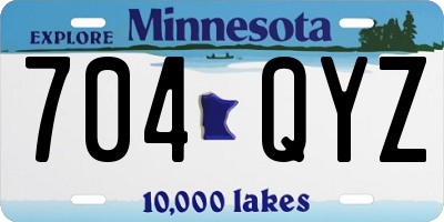 MN license plate 704QYZ