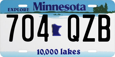 MN license plate 704QZB