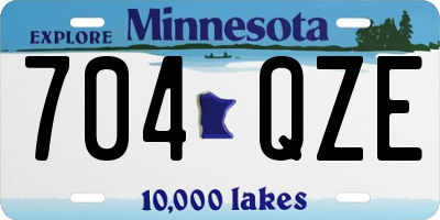 MN license plate 704QZE