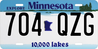 MN license plate 704QZG