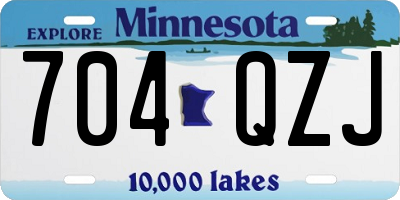 MN license plate 704QZJ