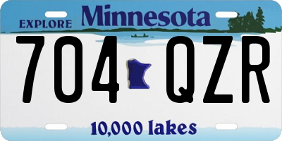 MN license plate 704QZR