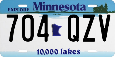MN license plate 704QZV