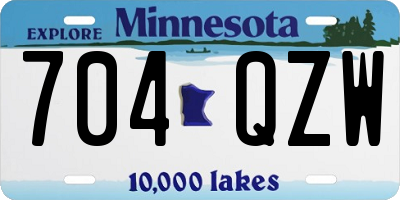 MN license plate 704QZW