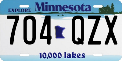 MN license plate 704QZX