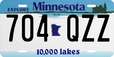 MN license plate 704QZZ