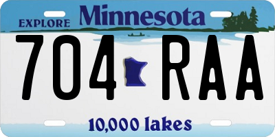 MN license plate 704RAA