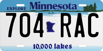 MN license plate 704RAC