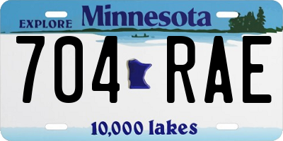 MN license plate 704RAE